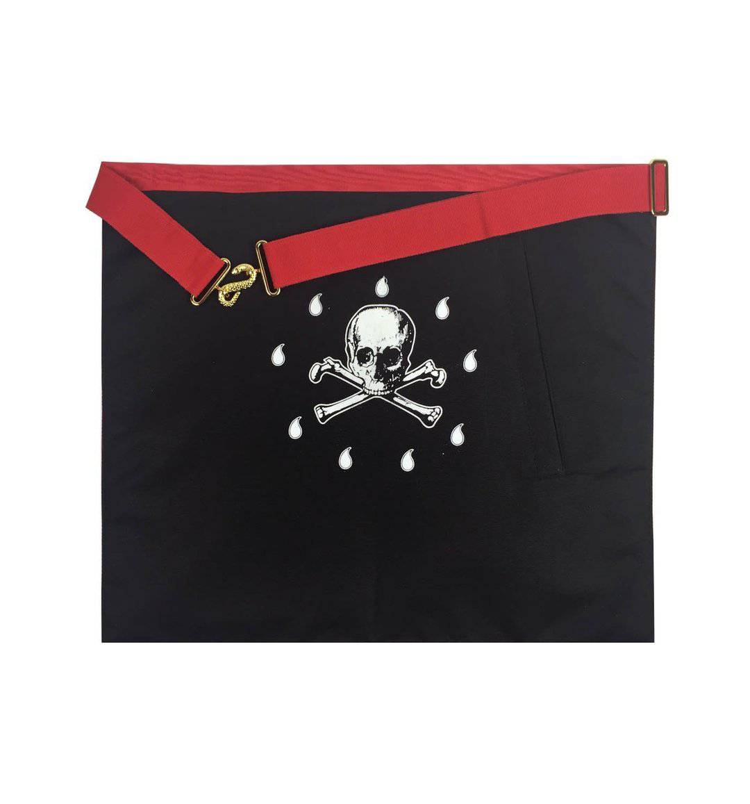 Master Mason Scottish Rite Apron - Red with Three Red Rosettes - Bricks Masons