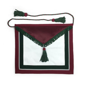 Member The Royal Order of Scotland Apron - White, Maroon & Green - Bricks Masons