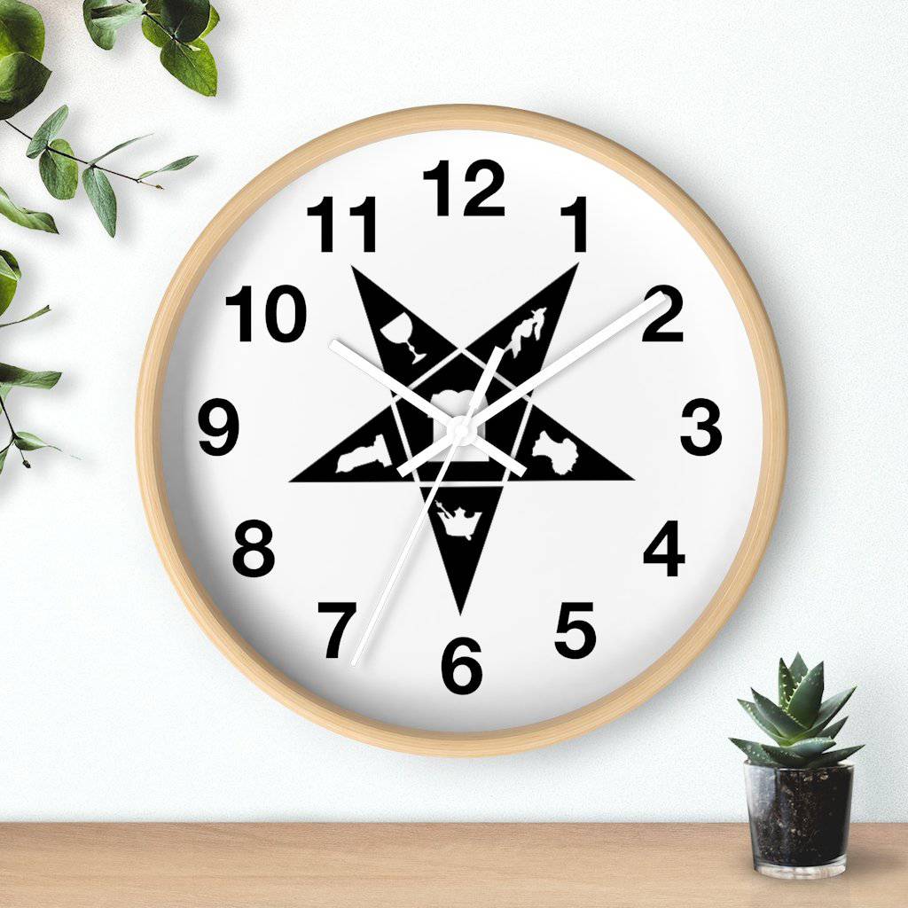 OES Clock - Wooden Frame - Bricks Masons