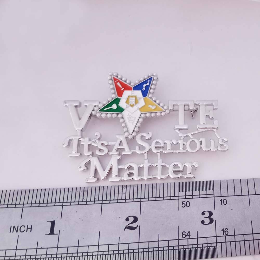OES Lapel Pin - VOTE - Bricks Masons