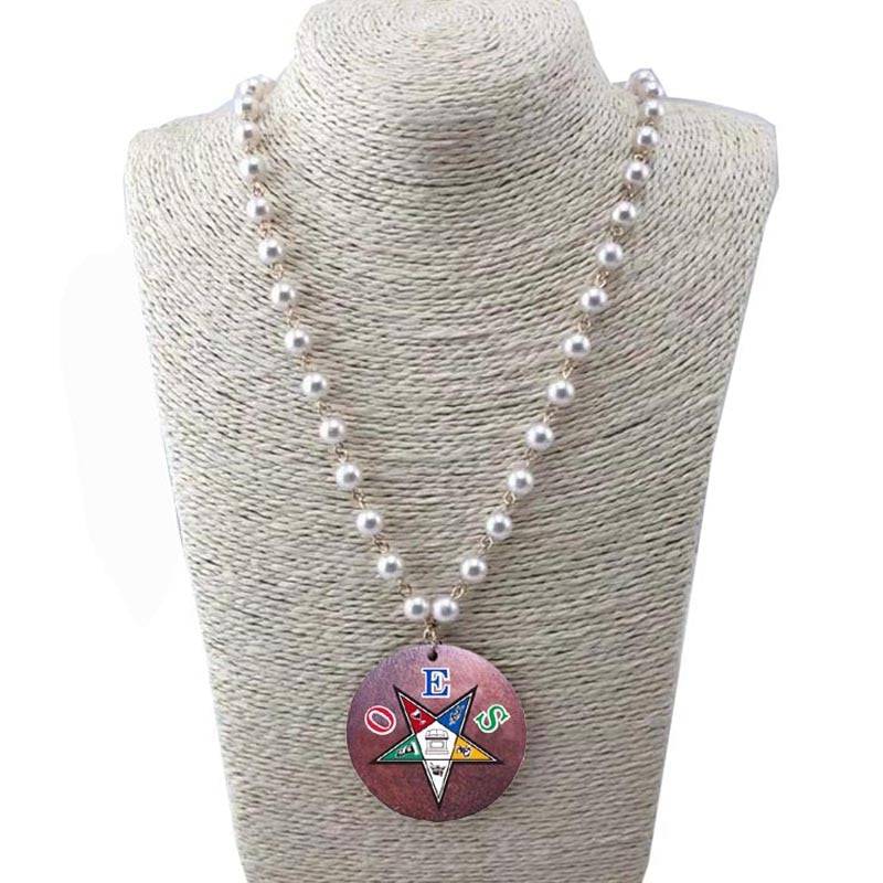 OES Necklace - 1.6" With Rhinstones - Bricks Masons