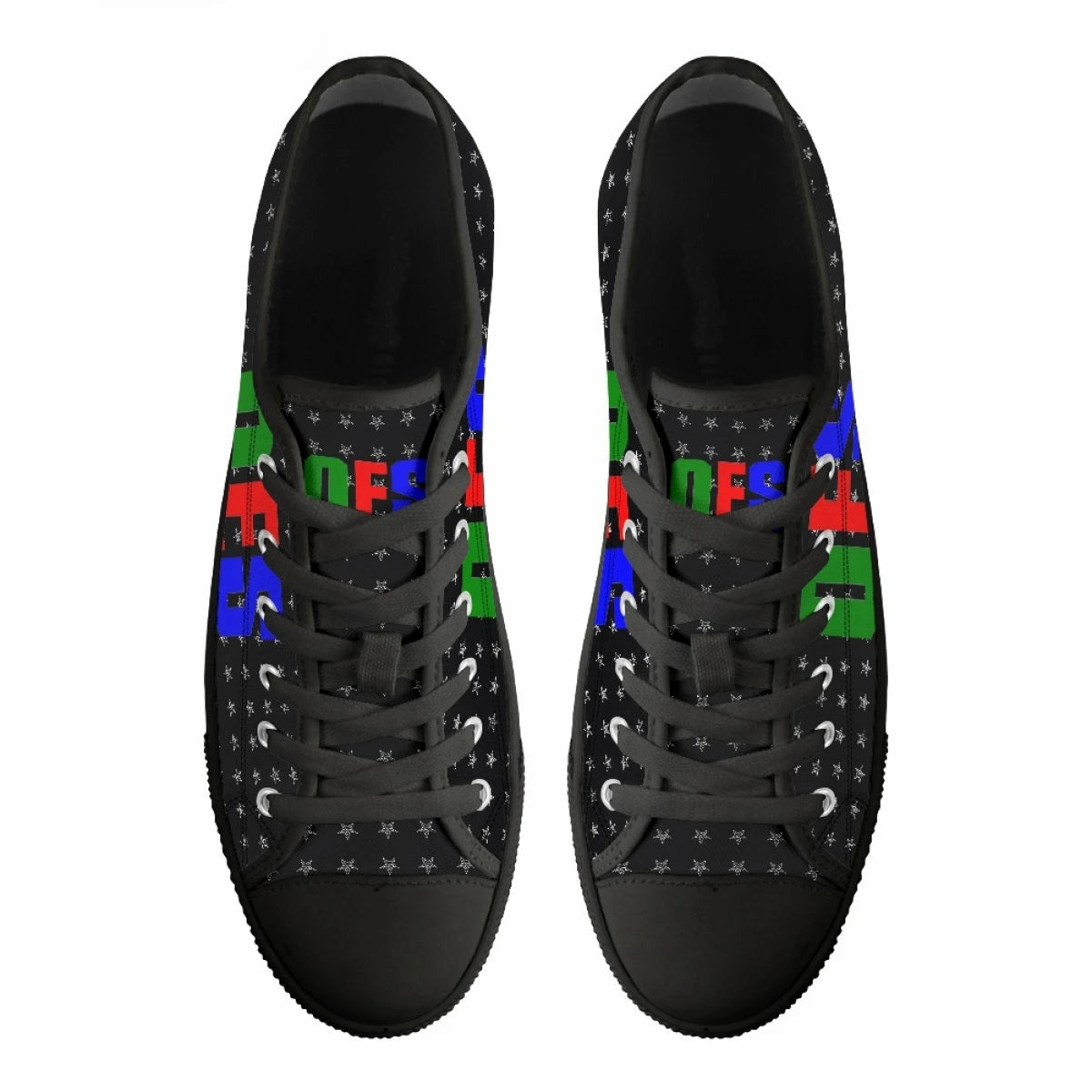 OES Sneakers - Black with Printed OES Letters - Bricks Masons