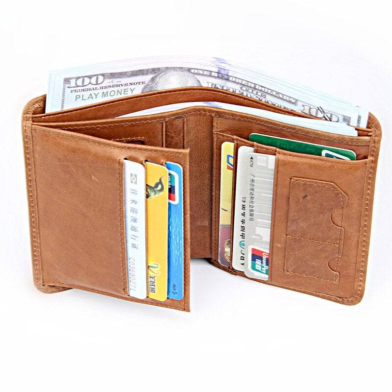OES Wallet - Genuine Leather & Credit Card Holder Black/Brown/Coffee - Bricks Masons