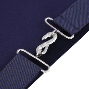 Officers Blue Lodge Officer Apron Set - Navy Velvet Machine Embroidery (Set of 14) - Bricks Masons