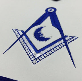 Officers Blue Lodge Officer Apron Set - Royal Blue Ribbon Machine Embroidery (Set of 15) - Bricks Masons