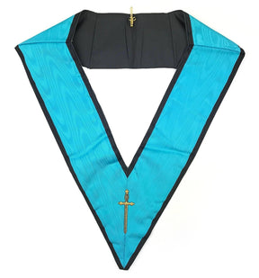 Officers Memphis Misraim French Regulation Officer Collar Set - Turquoise Blue Moire - Bricks Masons