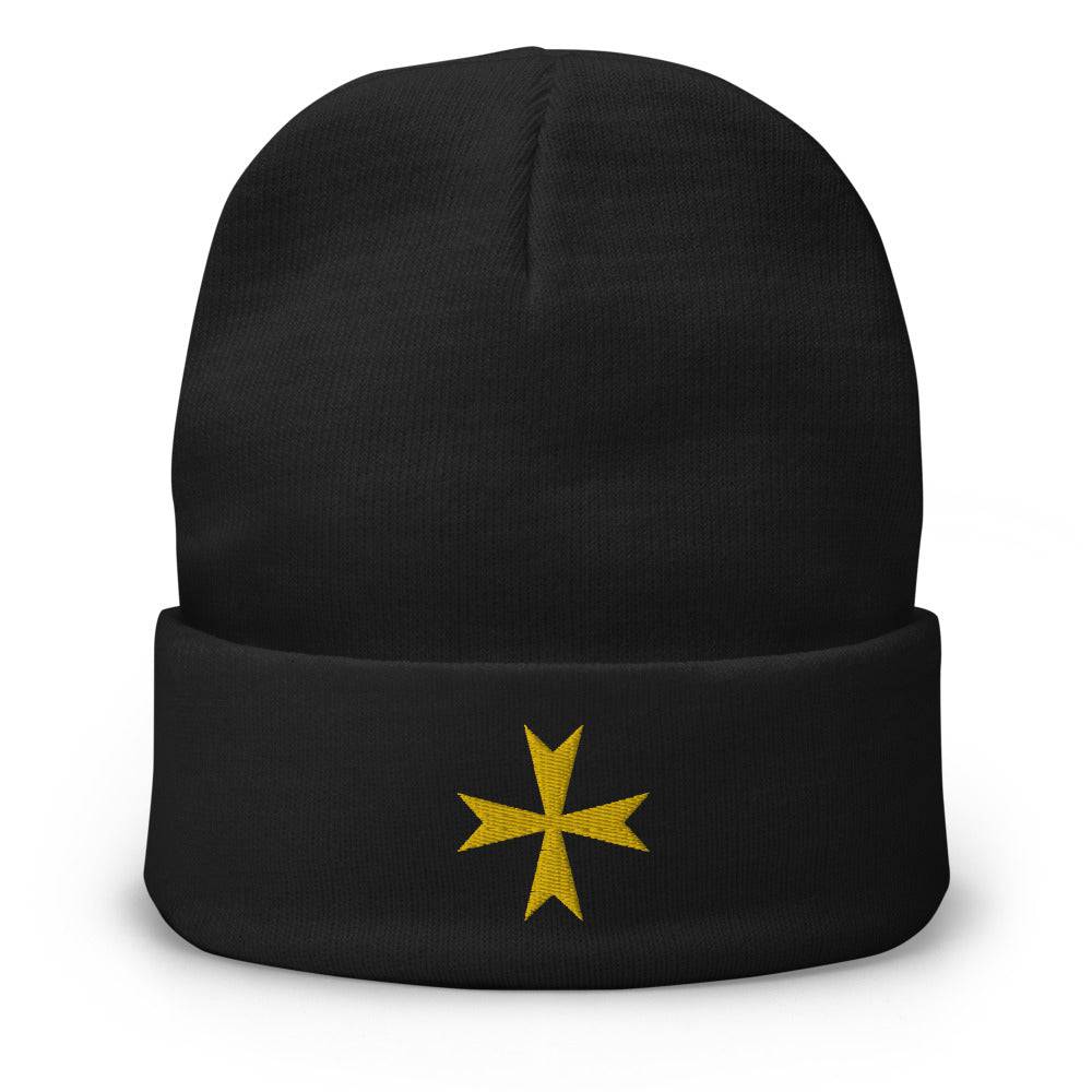 Order Of Malta Beanie - Golden Embroidery - Bricks Masons