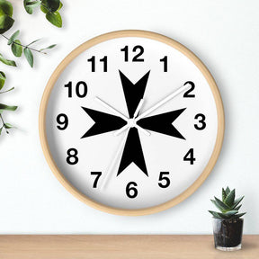 Order Of Malta Clock - Wooden Frame - Bricks Masons