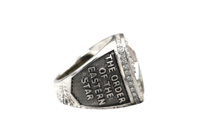 OES Ring  - Order Of The Eastern Star Sterling Silver - Bricks Masons