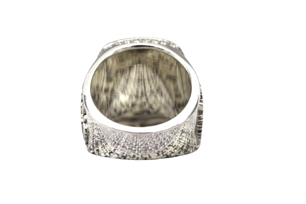 OES Ring - White Gold Plated Colorful Eastern Star - Bricks Masons