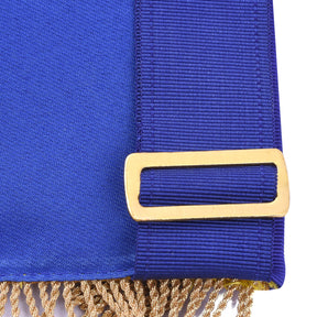 Past Master Blue Lodge California Regulation Apron - Gold Bullion With Golden Braid Fringe - Bricks Masons