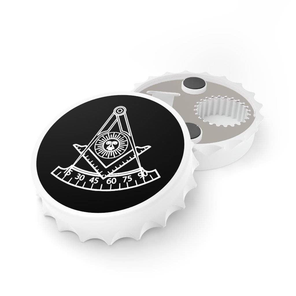 Past Master Blue Lodge Bottle Opener - Black & White - Bricks Masons