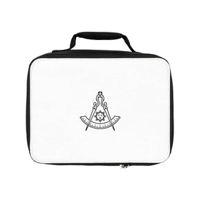 Past Master Blue Lodge Lunch Bag - White & Black - Bricks Masons