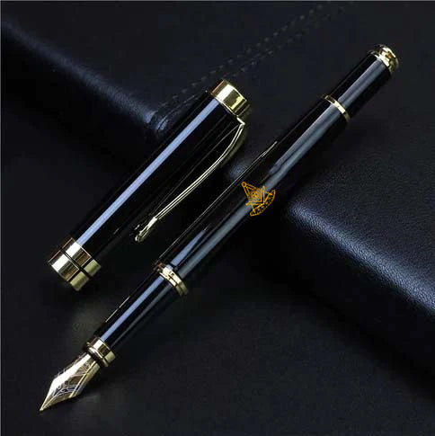 Past Master Blue Lodge California Regulation Pen - Black & Gold - Bricks Masons