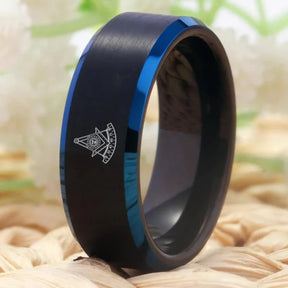 Past Master Blue Lodge California Regulation Ring - Black Stone Color - Bricks Masons