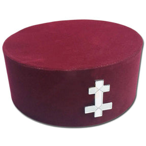 Preceptor Knights Templar English Crown Cap - Maroon Velvet - Bricks Masons
