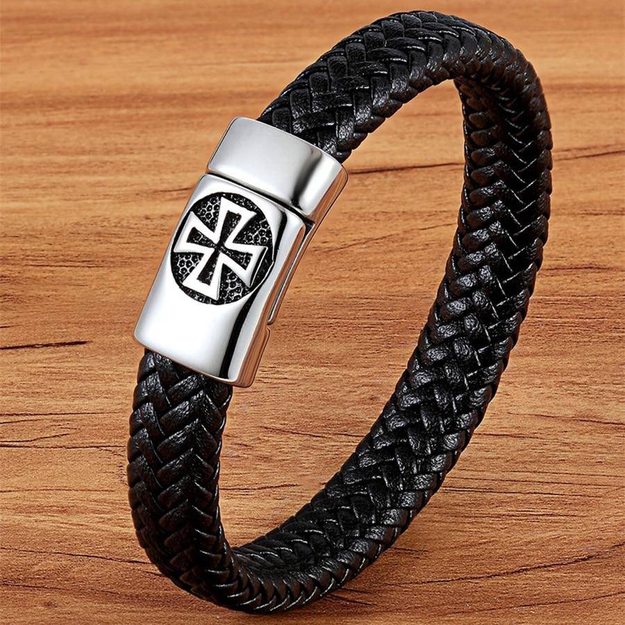 Knights Templar Commandery Bracelet - Cross Genuine Leather