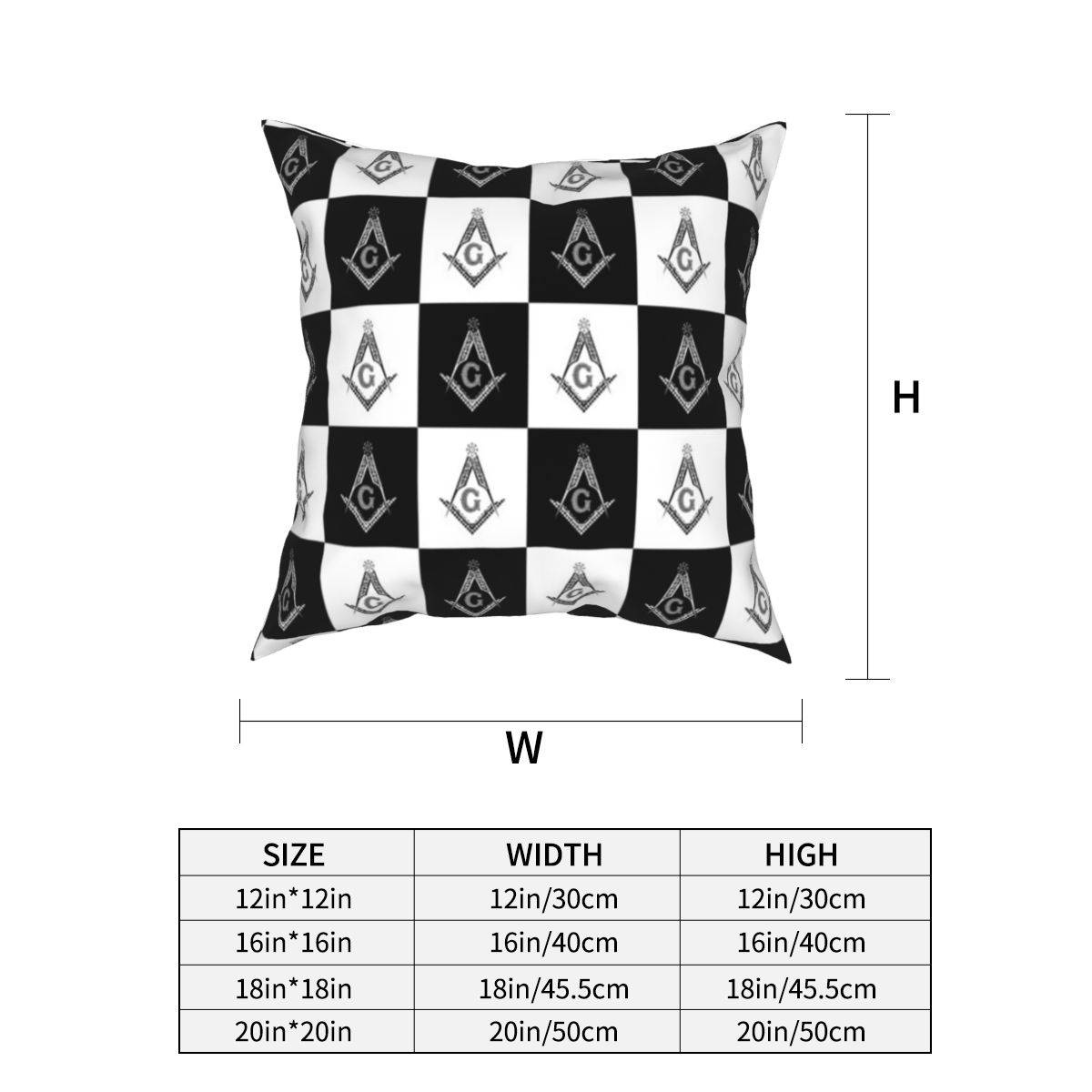 Master Mason Blue Lodge Pillowcase - Square and Compass G Pillow Cover