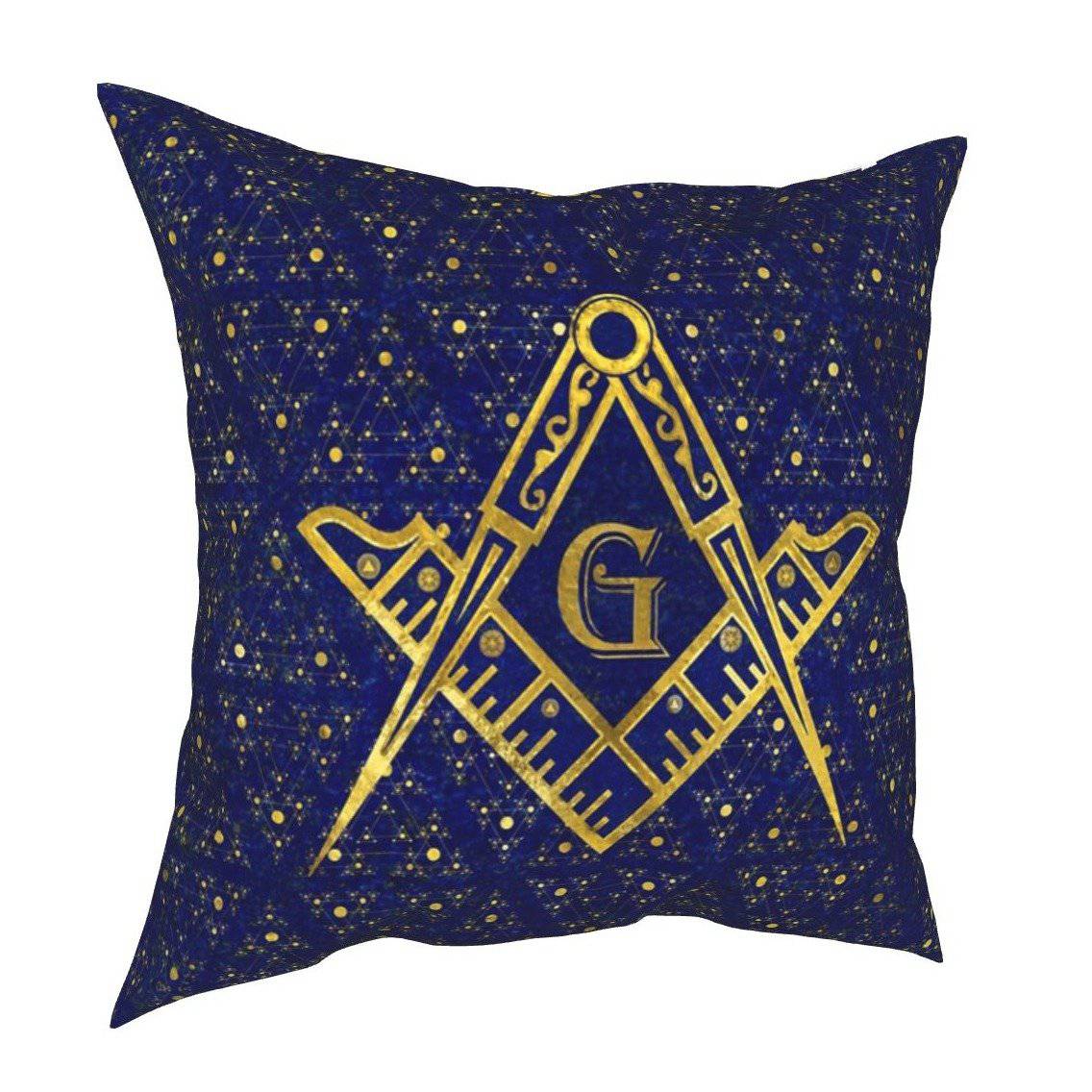 Master Mason Blue Lodge Pillowcase - Compass & Square G Blue night