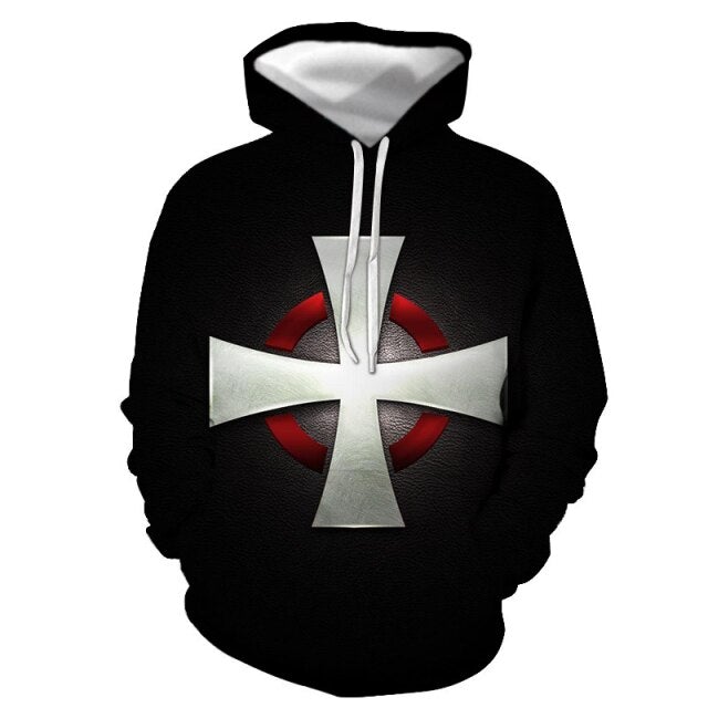 Knights Templar Commandery Hoodie - asual 3D Printed - Bricks Masons