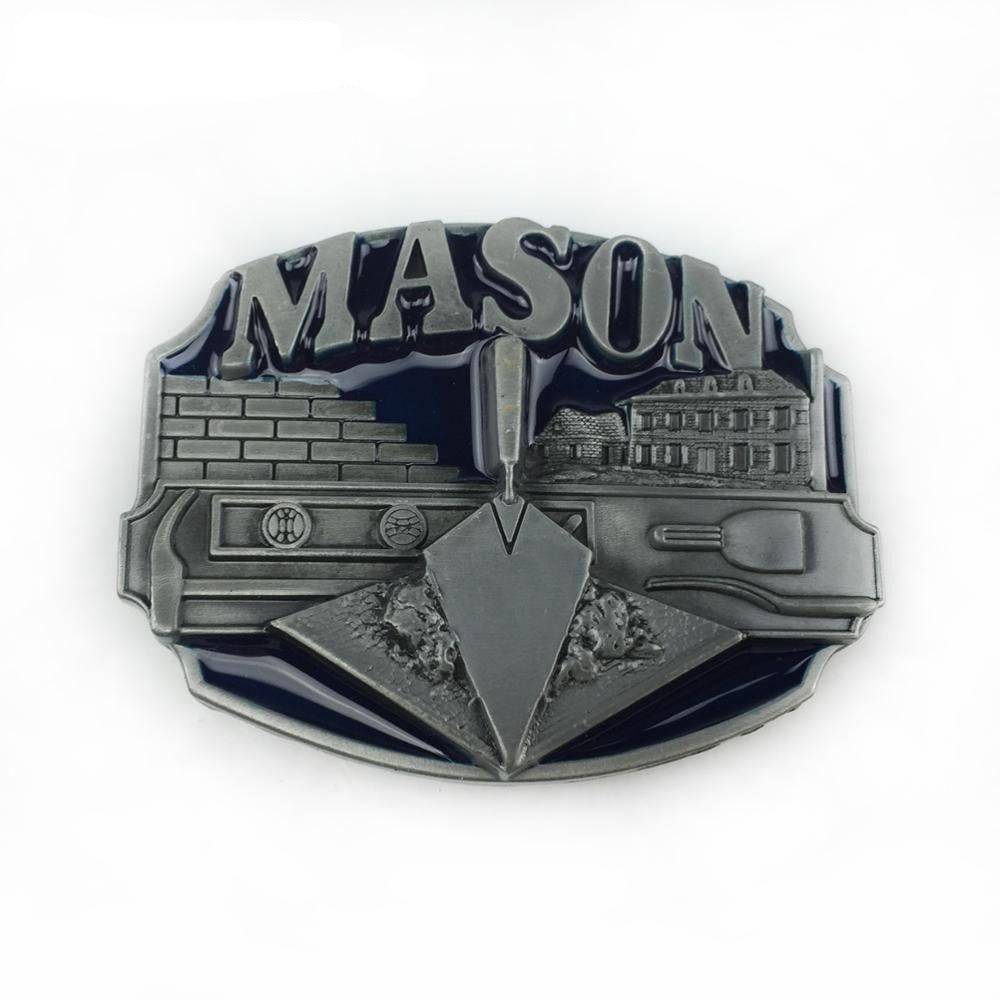 Masonic Buckle & Belt - Black Enameled