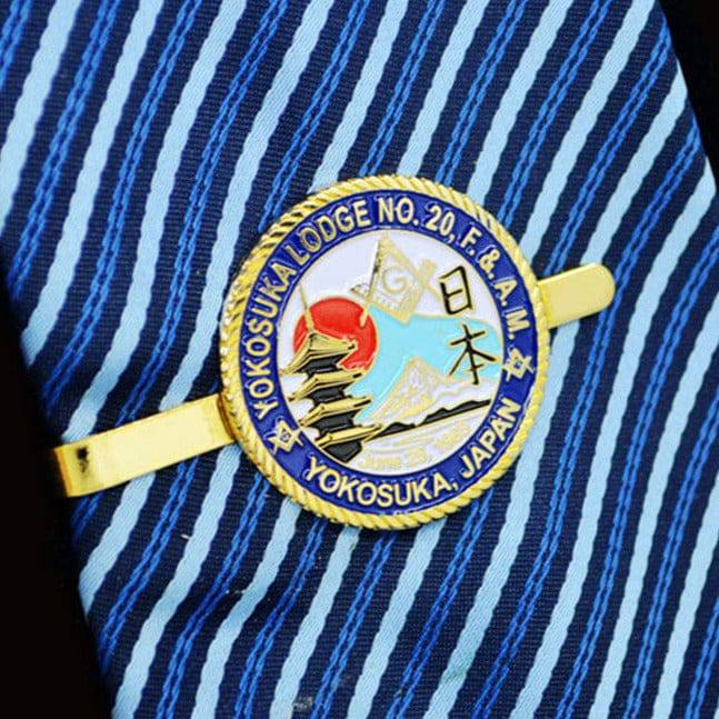 Master Mason Blue Lodge Tie Bar - Square & Compass G Yokosuka Lodge No. 20 Japan