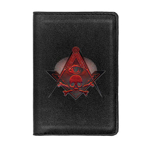 Widows Sons Wallet - Skull and Bones PU Leather Passport & Credit Card Holder (Black/Brown)