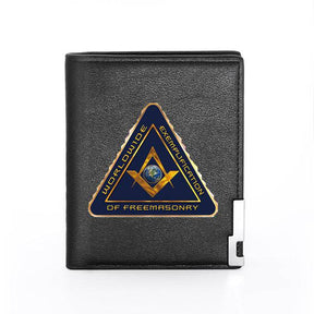 Master Mason Blue Lodge Wallet - Worldwide Exemplification Of Freemasonry Black & Brown