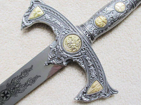 Knights Templar Commandery Sword - 12th Century Espada W/ Plaque 48"