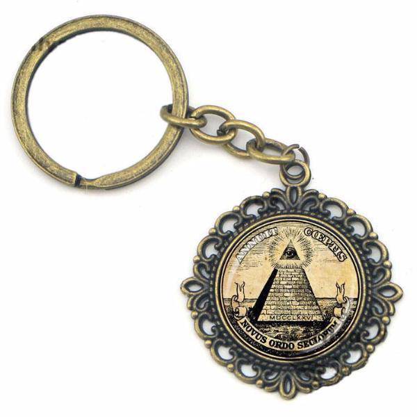 Masonic Keychain - ANNUIT COEPTIS NOVUS ORDO SECTORUM Motif