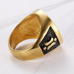 Master Mason Blue Lodge Ring - Stainless Steel Gold Color