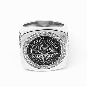 Eye Of Providence Ring - Eye of Horus Pyramid Silver