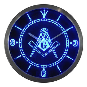 Master Mason Blue Lodge Clock - LED Quartz