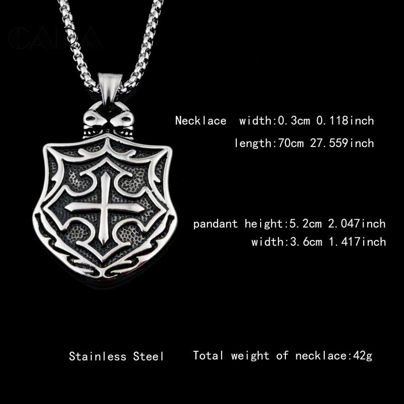 Knights Templar Commandery Necklace - Medieval Cross Shield