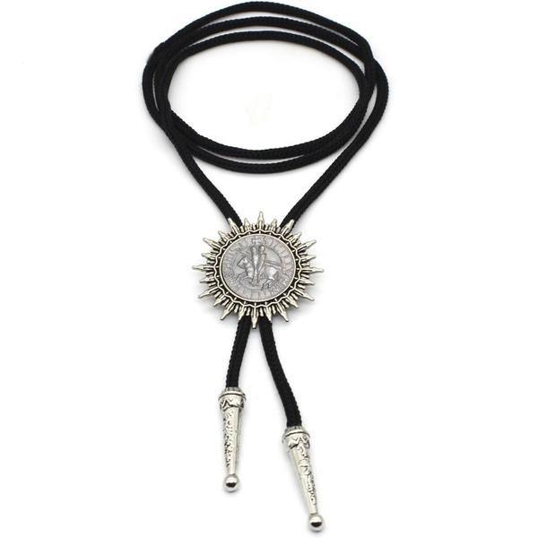 Knights Templar Commandery Bolo Tie - Silver & Black