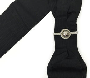 Provincial Officers Knights Templar English Regulation Sash - Black Moire - Bricks Masons