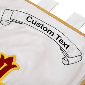 Red Cross of Constantine Banner - Handmade Embroidery Customizable - Bricks Masons