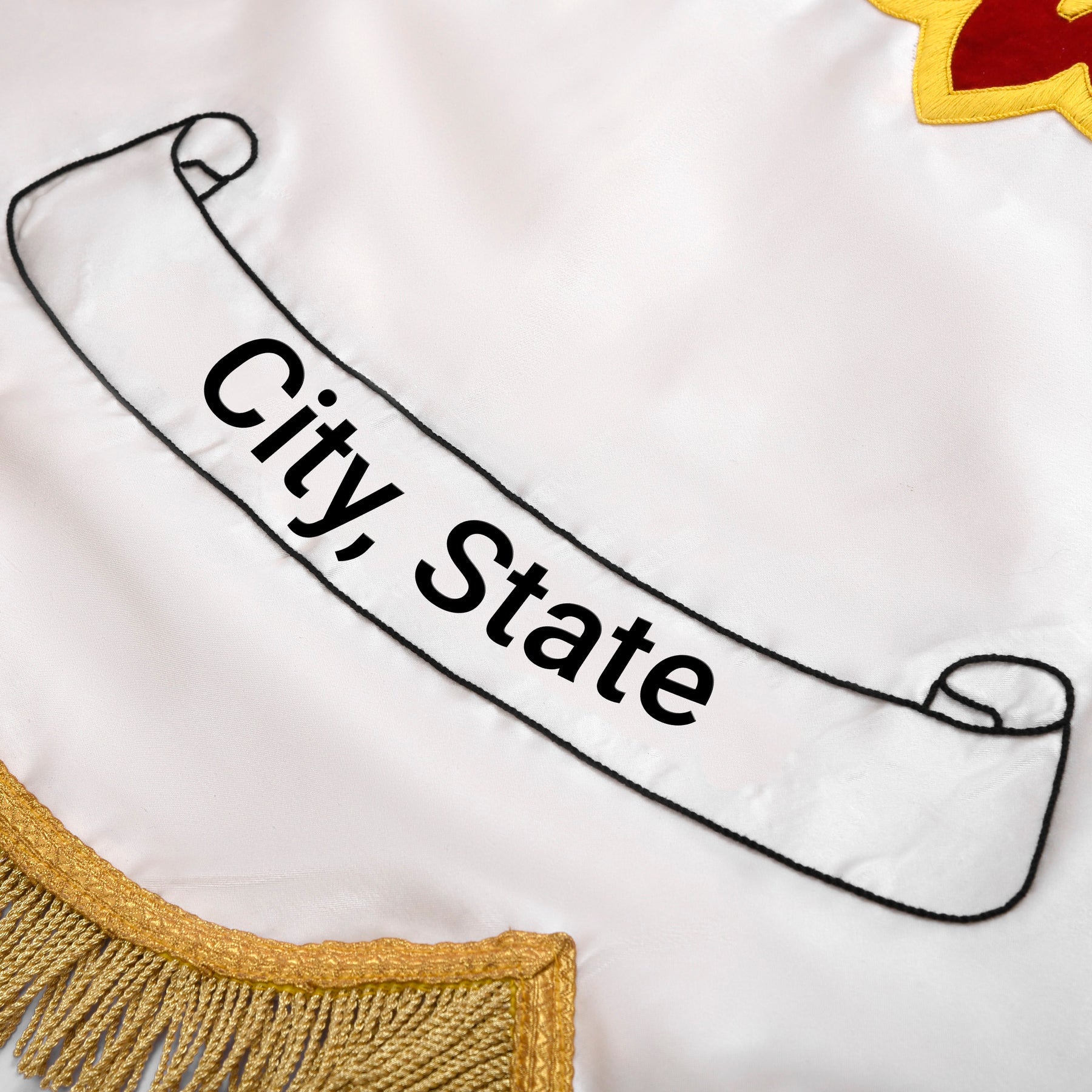 Red Cross of Constantine Banner - Handmade Embroidery Customizable - Bricks Masons