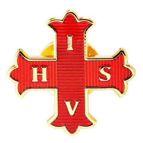 Red Cross of Constantine Lapel Pin - Gold Plated - Bricks Masons