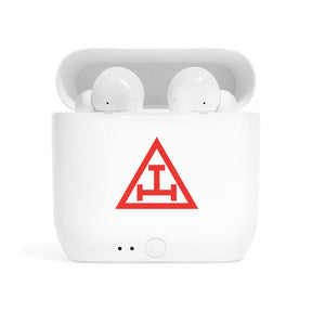 Royal Arch Chapter Earbud - White with Red Triple Tau - Bricks Masons