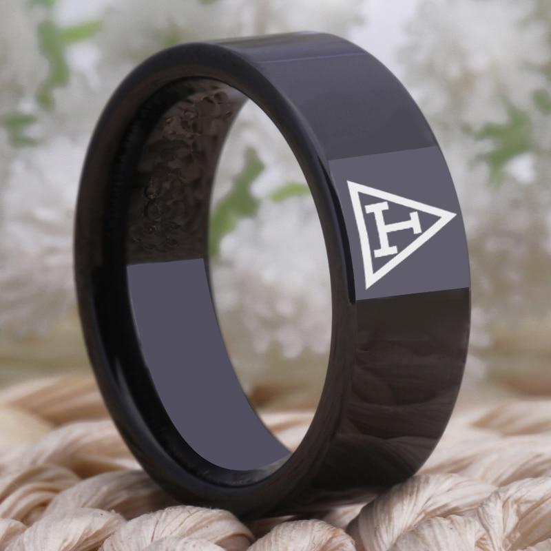 Royal Arch Chapter Ring - Black Tungsten Personalizable - Bricks Masons