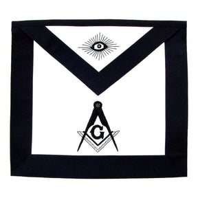 Master Mason Blue Lodge Funeral Apron - Hand Embroidered Square & Compass G