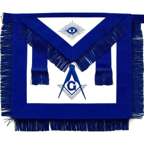 Master Mason Blue Lodge Apron - Royal Blue with Fringe