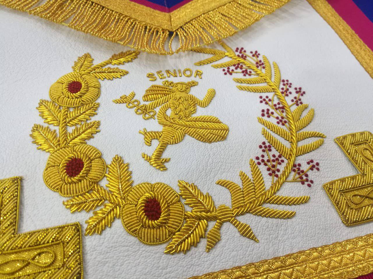 Senior Deacon Mark Apron - Hermes Emblem - Bricks Masons