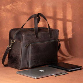 Shriners Briefcase - Dark Brown Cow Leather - Bricks Masons