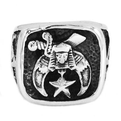 Shriners Ring - Silver Biker - Bricks Masons