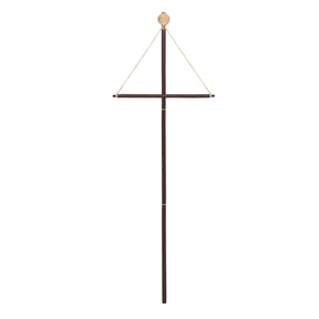 Universal Banner Hanger - Teak Wood With Gold Chains Size Customization - Bricks Masons