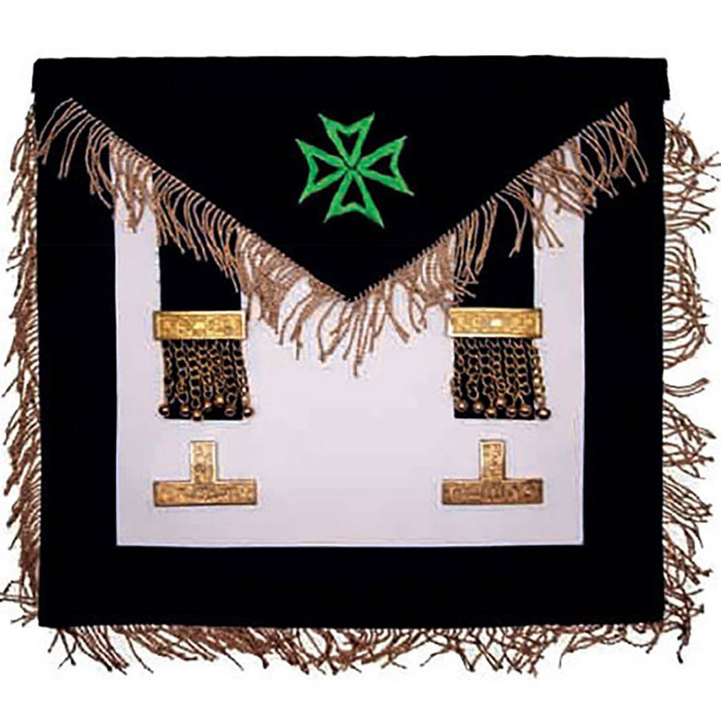Worshipful Master  Malta Regulation Apron - Green - Bricks Masons