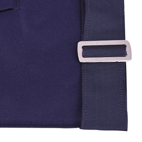Worshipful Master Blue Lodge Officer Apron - Kenton Lodge Navy Velvet With Silver Embroidery Thread - Bricks Masons