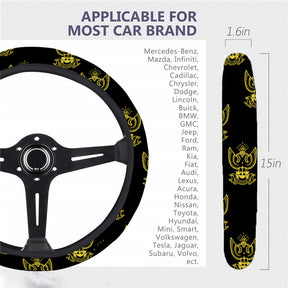 33rd Degree Scottish Rite Steering Wheel Cover - Wings Up White & Gold - Bricks Masons